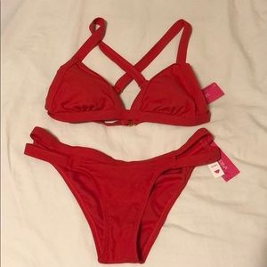 Red cheeky bikini